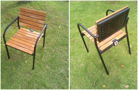 Sharp создала садовые кресла с зарядкой для гаджетов.